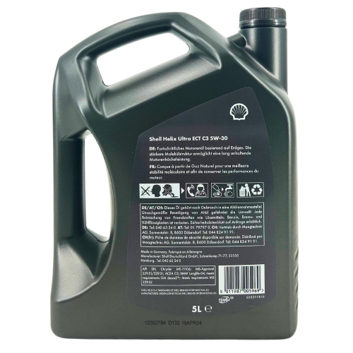 Motor&ouml;l Motoren&ouml;l Shell Helix Ultra ECT C3 5W-30 5 - Liter Kanister 550042845