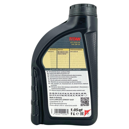 Motor&ouml;l Motoren&ouml;l Fuchs Titan GT1 Flex 34 5W-30 1 Liter 602007896
