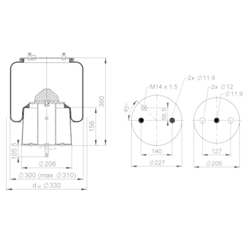 PHOENIX Federbalg, Luftfederung Quality Range 1 DF 20 A-1
