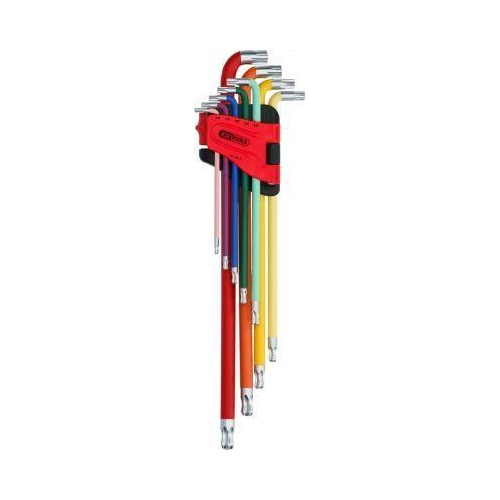 Kugelkopf-Torx-Winkelstiftschl&uuml;ssel-Satz, extra lang, 9-tlg KS TOOLS 151.5210