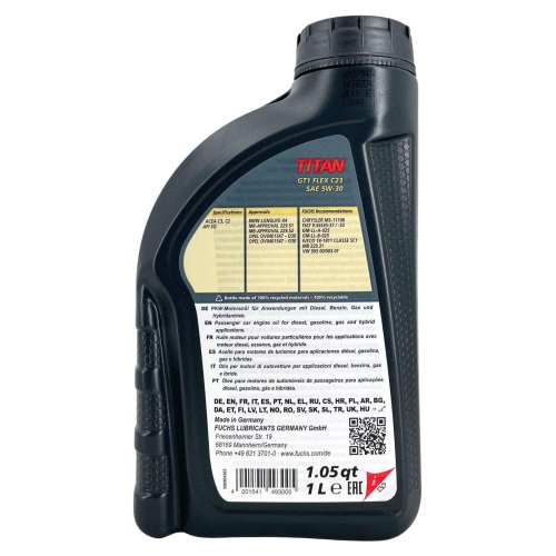 Motor&ouml;l Motoren&ouml;l Fuchs Titan GT1 Flex C23 5W-30 1 Liter 602007414