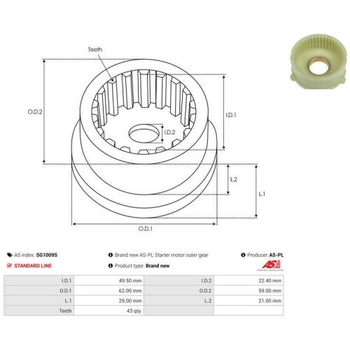 AS-PL Reparatursatz, Starter AS SG1009S