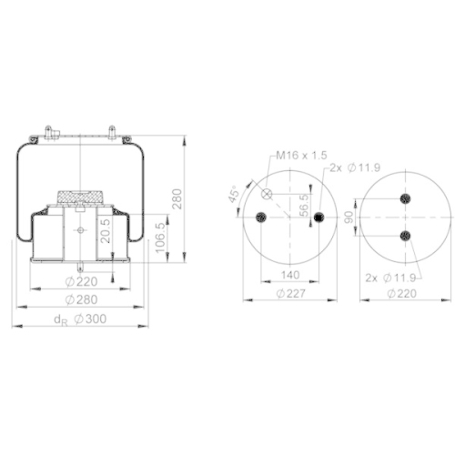 PHOENIX Federbalg, Luftfederung Quality Range 1 DF 20 C-2