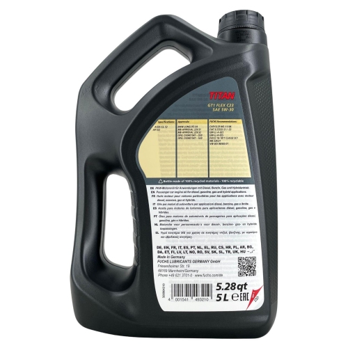 Motor&ouml;l Motoren&ouml;l Fuchs Titan GT1 Flex C23 5W-30 5 Liter 602007391