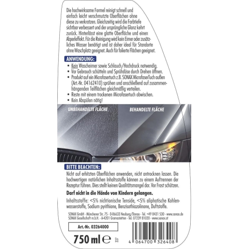 Sonax Xtreme Trockenwäsche mit Abperleffekt 750ml Waschen ohne Wasser