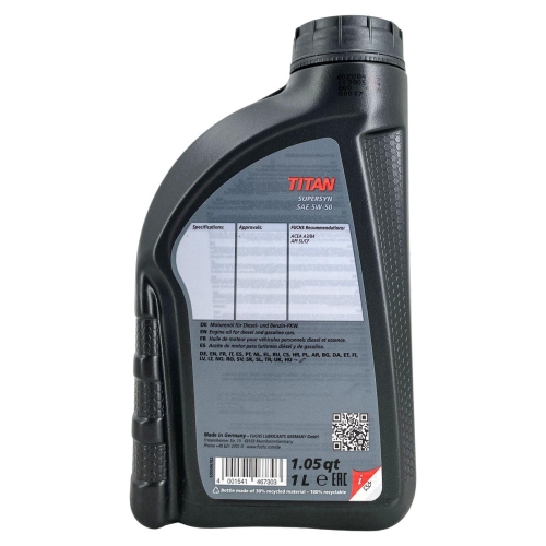 Motor&ouml;l Motoren&ouml;l Fuchs Titan Supersyn 5W-50 1 Liter 602084705