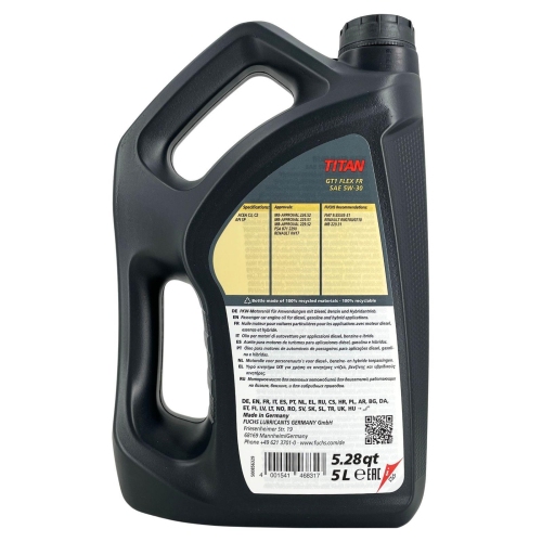 Motor&ouml;l Motoren&ouml;l Fuchs Titan GT1 Flex FR 5W-30 5 Liter 602094841