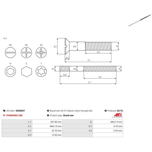 AS-PL Reparatursatz, Generator AS SRS0037