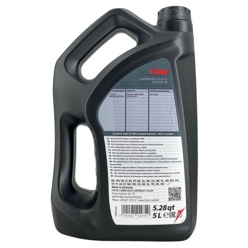 Motor&ouml;l Motoren&ouml;l Fuchs Titan Supersyn F ECO-FE 0W-30 5 Liter 602007575