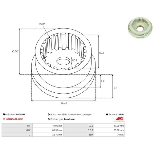 AS-PL Reparatursatz, Starter AS SG0094S