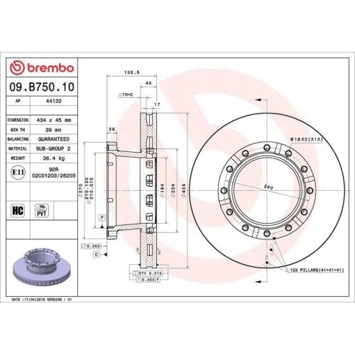 BREMBO Bremsscheibe PRIME LINE 09.B750.10
