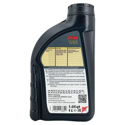 Motor&ouml;l Motoren&ouml;l Fuchs Titan GT1 Flex FR 5W-30 1 Liter 602094827