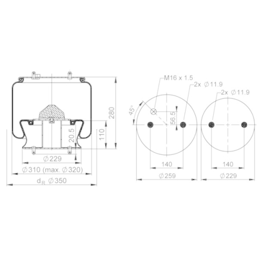 PHOENIX Federbalg, Luftfederung Quality Range 1 DF 23 A-2