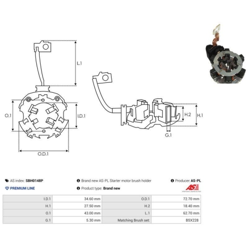 AS-PL Halter, Kohleb&uuml;rsten AS SBH0148P