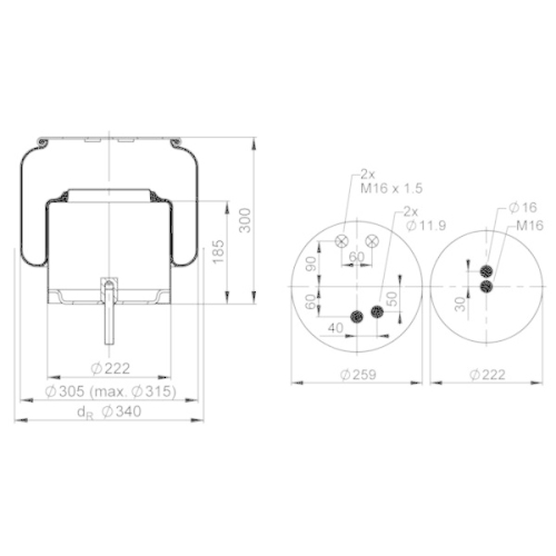 PHOENIX Federbalg, Luftfederung Quality Range 1 DF 23 G-1