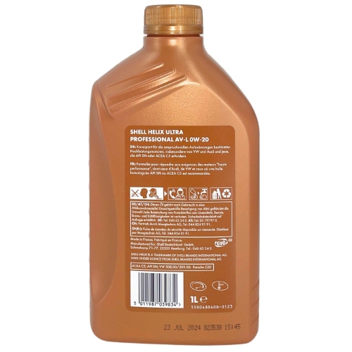 Motor&ouml;l Motoren&ouml;l Helix Ultra Professional AV-L 0W-20 SHELL 1 Liter Flasche