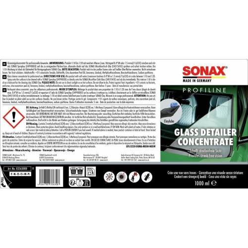 Scheibenreiniger Glasreiniger PROFILINE Glass Detailer Concentrate SONAX 1 Liter
