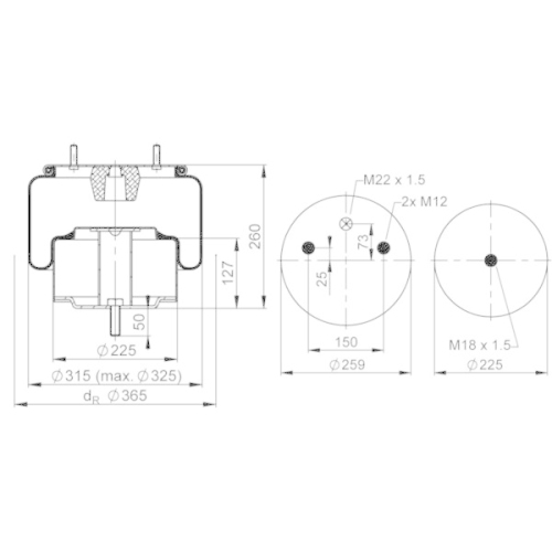 PHOENIX Federbalg, Luftfederung Quality Range 1 DF 25 A-1