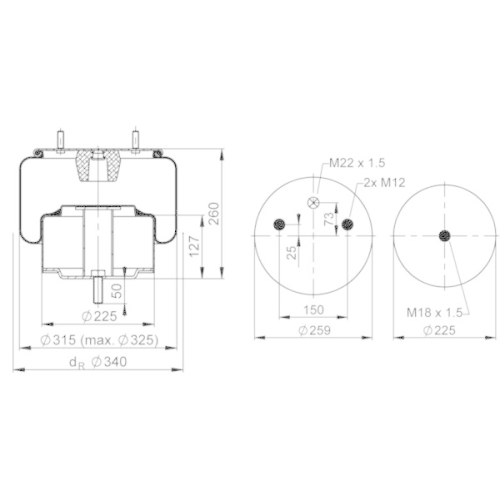 PHOENIX Federbalg, Luftfederung Quality Range 1 DF 25 A-20