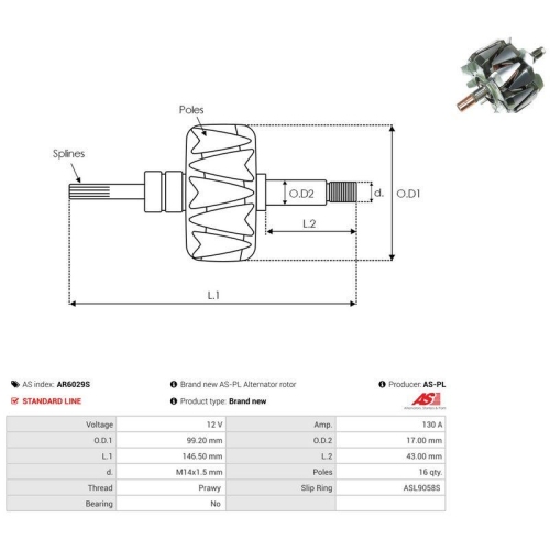 AS-PL L&auml;ufer, Generator AS AR6029S