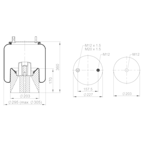 PHOENIX Federbalg, Luftfederung Quality Range 1 DK 20 A-51