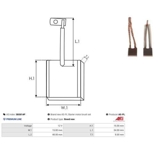 AS-PL Kohleb&uuml;rste, Starter AS SB3014P