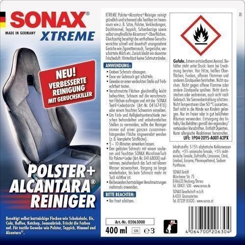 3x SONAX XTREME Polsterreniger + AlcantaraReiniger 400 ml 02063000