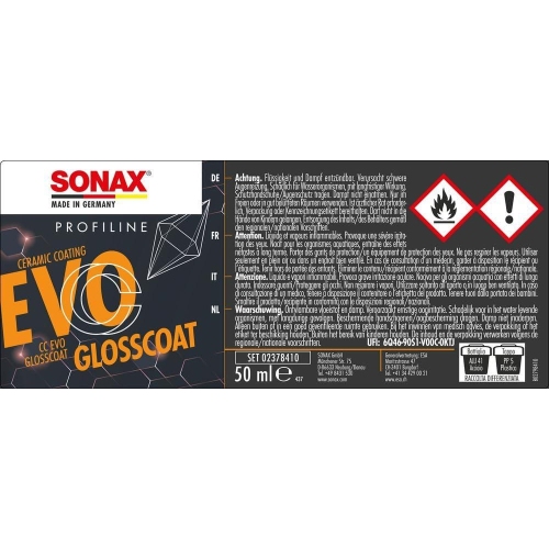 Sonax keramische Langzeitversiegelung Profiline CeramicCoating CC Evo Lackschutz