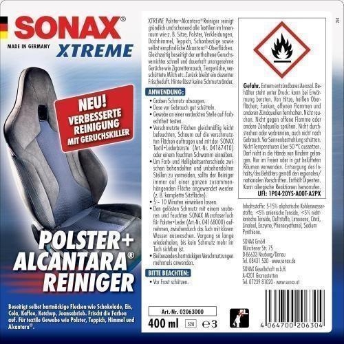 4x SONAX XTREME Polsterreniger + AlcantaraReiniger 400 ml 02063000