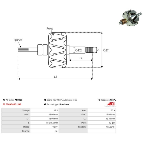AS-PL L&auml;ufer, Generator AS AR0027
