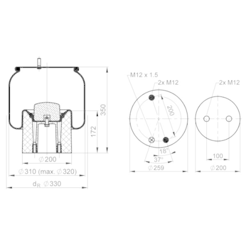 PHOENIX Federbalg, Luftfederung Quality Range 1 DK 22 D-1