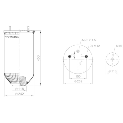 PHOENIX Federbalg, Luftfederung Quality Range 1 DK 22 E-9 NP