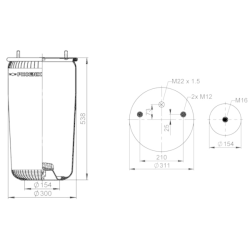 PHOENIX Federbalg, Luftfederung Quality Range 1 DK 32
