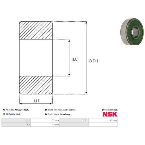 AS-PL Lager NSK ABE9241(NSK)