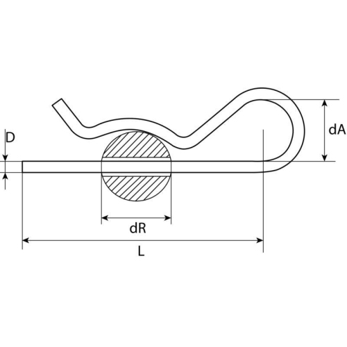 100 St&uuml;ck Federstecker einfach, verzinkt Einfachloch 2,5 mm SWG 473 2 1 55