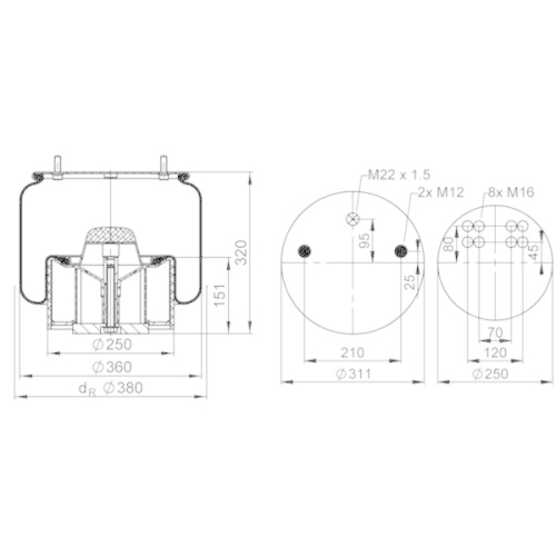 PHOENIX Federbalg, Luftfederung Quality Range 1 DK 32 K-2