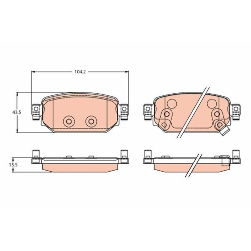 TRW Bremsbelagsatz, Scheibenbremse GDB2172