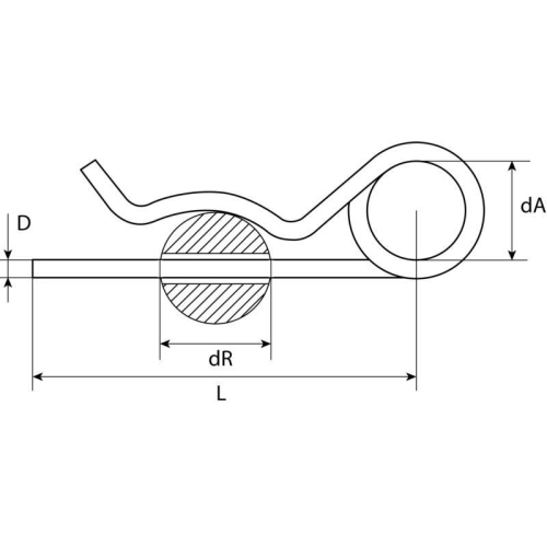 50 St&uuml;ck Federstecker doppelt, verzinkt Doppelloch 5,5 mm SWG 473 5 3 55