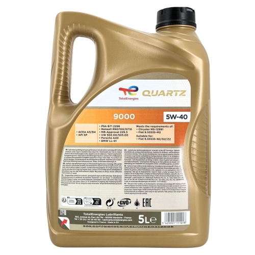 Motor&ouml;l Motoren&ouml;l Total Quartz 9000 Energy 5W-40 5 Liter Kanister 213697