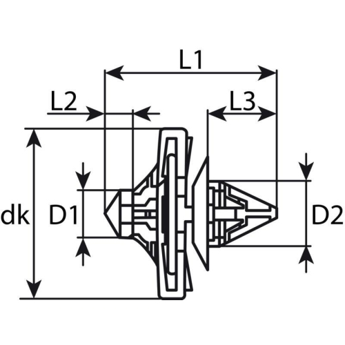 Innenverkleidungsclip VAG, schwarz, Kunststoff, &auml;hnlich OE: 6N0868243A, 10 St&uuml;ck
