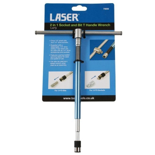 2-IN-1-T-GRIFF F&Uuml;R BITS UND STECKSCHL&Uuml;SSEL LASER TOOLS 7808