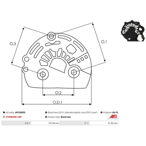 AS-PL Schutzkappe, Generator AS APC9005S