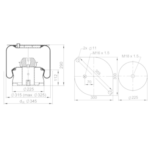 PHOENIX Federbalg, Luftfederung Quality Range 1 E 26 A-13