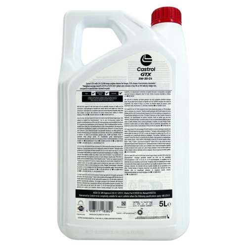 Motor&ouml;l Castrol GTX 5W-30 C4 MB 226.51 RN0720 ACEA C4 5 Liter 15F64F Motoren&ouml;l