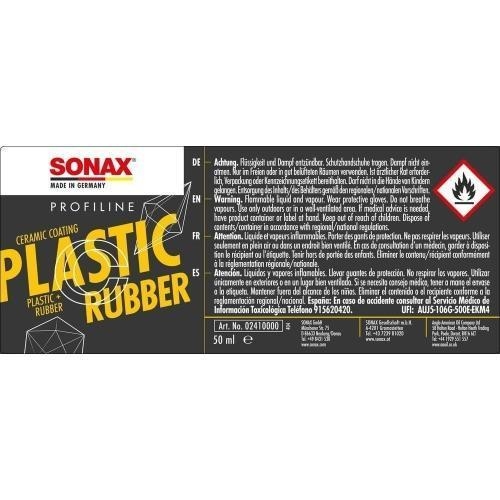 2x SONAX Profiline Ceramic Coating Plastic+Rubber Gummi Kunststoff Versiegelung
