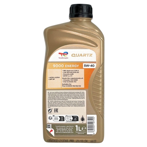 Motor&ouml;l Motoren&ouml;l Total Quartz 9000 Energy 5W-40 1 Liter Flasche 213765