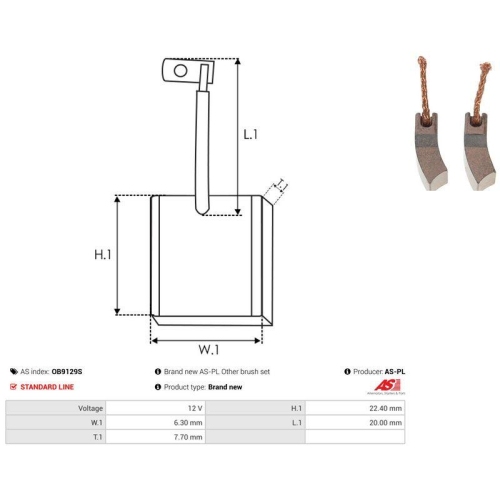 AS-PL Kohleb&uuml;rste, Generator AS OB9129S