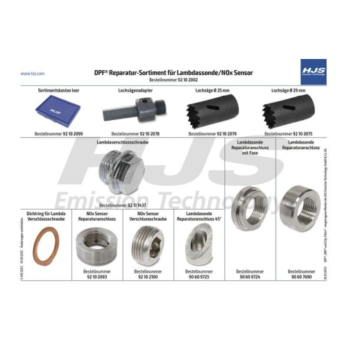 HJS Einschwei&szlig;gewinde, Lambdasonde Sortiment 92 10 2002