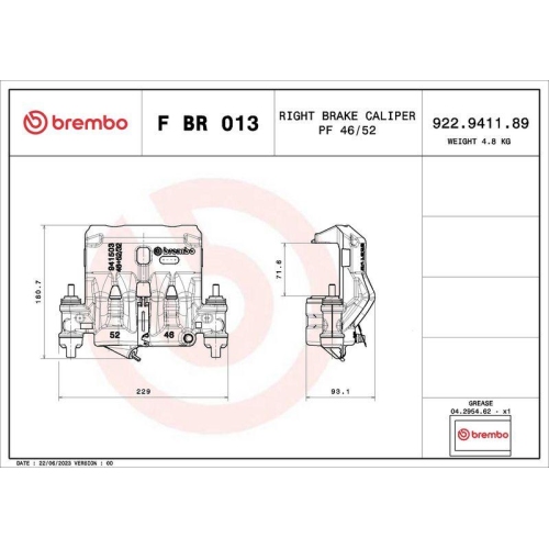 BREMBO Bremssattel PRIME LINE F BR 013