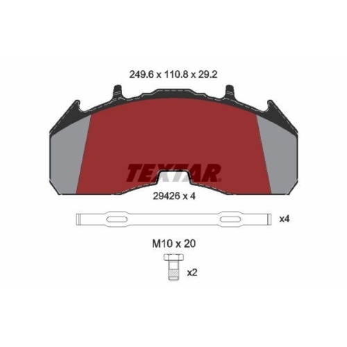 TEXTAR Bremsbelagsatz, Scheibenbremse 2942602